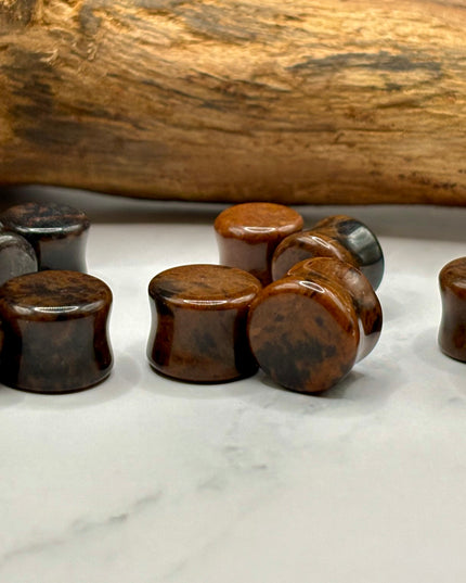 Mahogany Obsidian Stone Plugs - EC Plugs