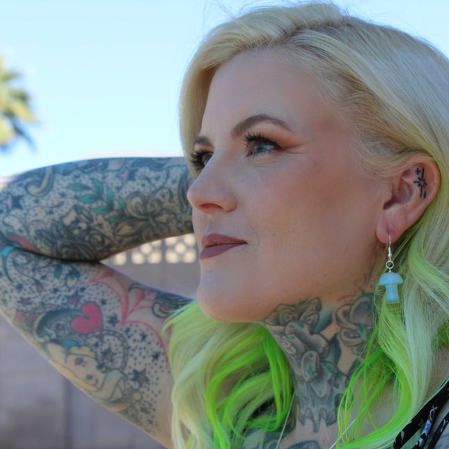 Mushroom Stone Earrings - EC Plugs