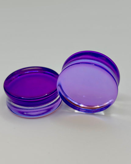Purple Glass Double Flare Plugs - EC Plugs