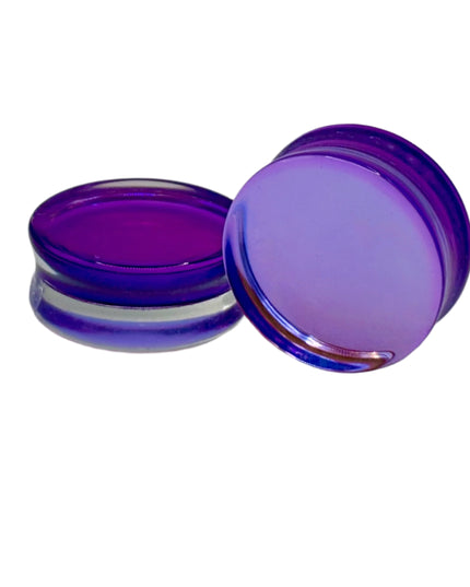 Purple Glass Double Flare Plugs - EC Plugs