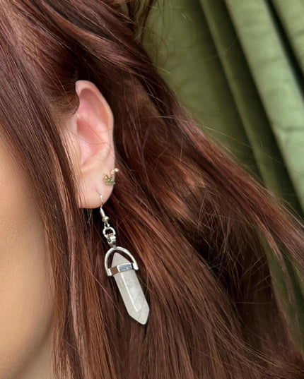 Quartz Point Necklace~ quartz pendant earrings