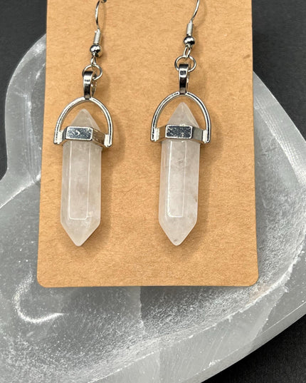 Quartz Point Necklace~ quartz pendant earrings