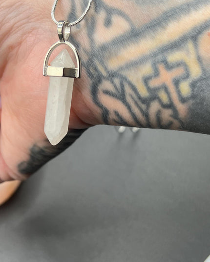 Quartz Point Necklace~ quartz pendant earrings