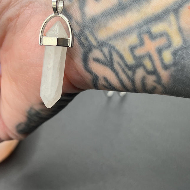 Quartz Point Necklace~ quartz pendant earrings