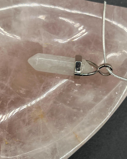 Quartz Point Necklace~ quartz pendant earrings