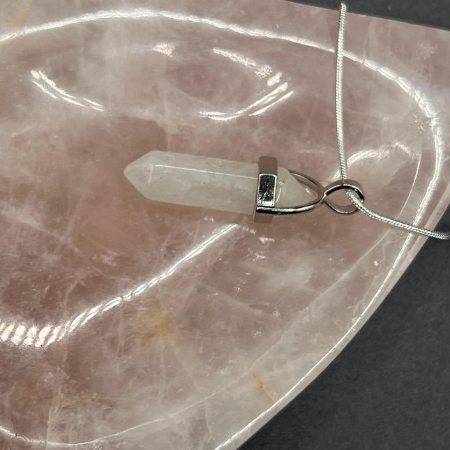 Quartz Point Necklace~ quartz pendant earrings