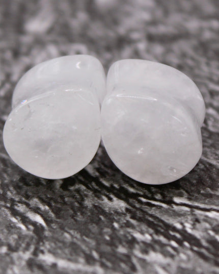 Quartz double flare tear drop plugs