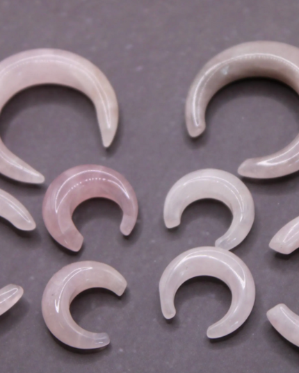 Polished Rose Quartz Pinchers – Gauges Pink - EC Plugs