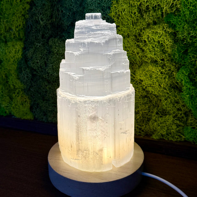 selenite lamp and base