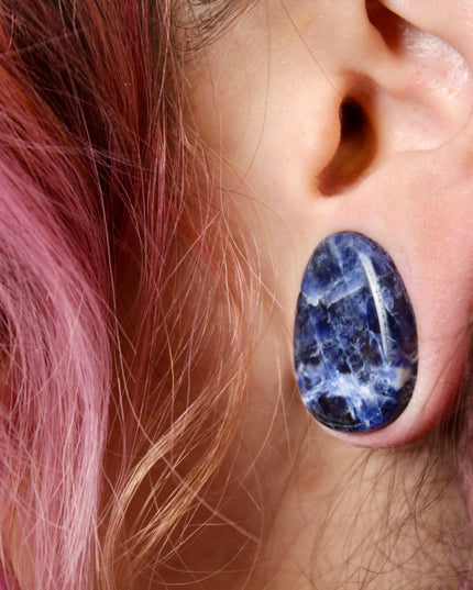 Sodalite Tear Drop Gauges - EC Plugs
