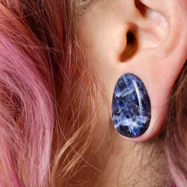 Sodalite Tear Drop Gauges - EC Plugs