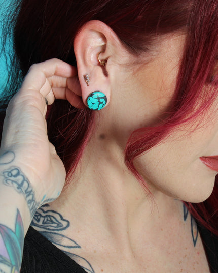 Turquoise Howlite Plugs - Gauges - EC Plugs