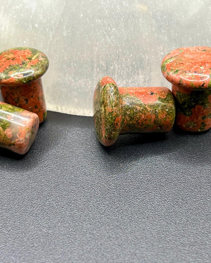 Unakite Single Flare Stone Plugs - Gauges