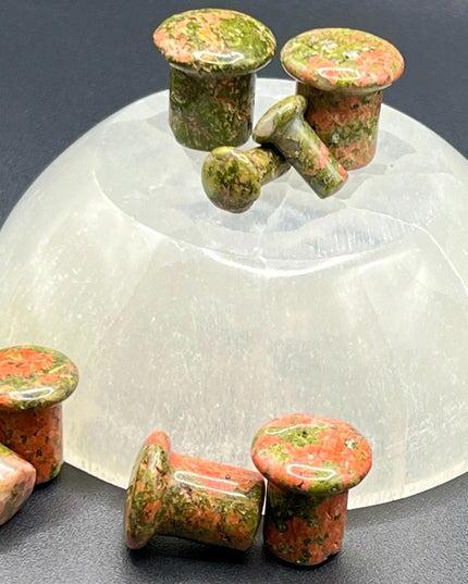 Unakite Single Flare Stone Plugs - Gauges
