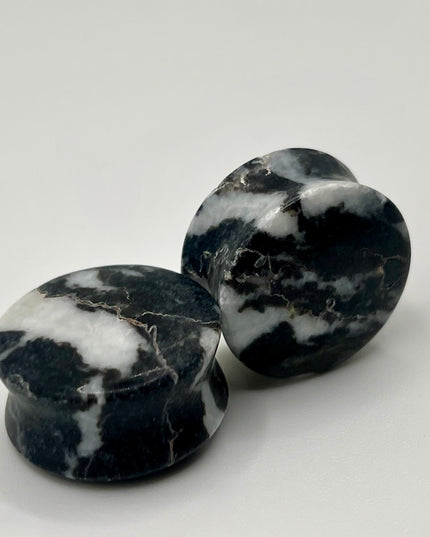 Zebra Jasper Double Flare Plugs - EC Plugs
