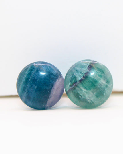 Fluorite Stone Single Flare Plugs Pair of Purple, Green, and Blue Gauges 4mm-25mm