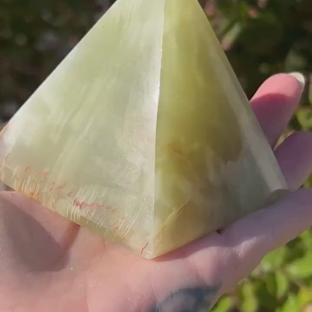 Green Onyx Pyramid, Striking and Unique