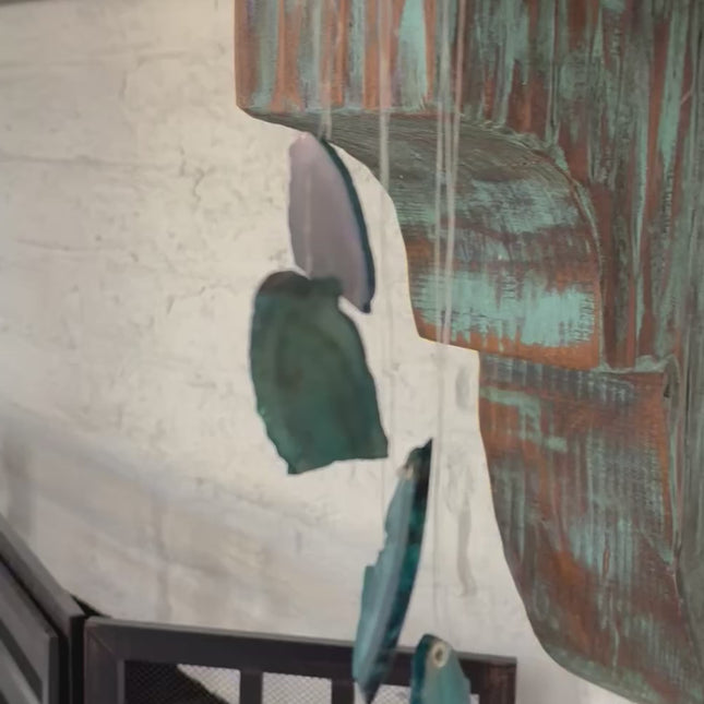 Dyed Agate Slice Wind Chime – Colorful Natural Stone Hanging for Home & Garden Décor