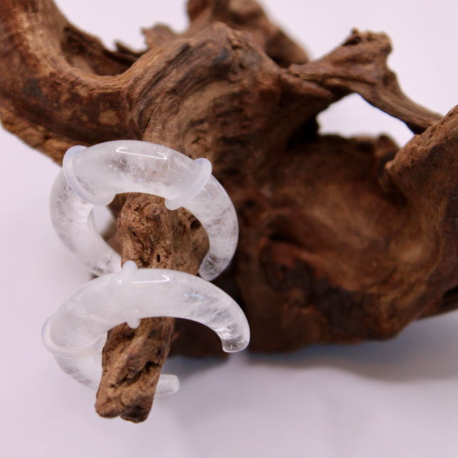 quartz stone plugs pair