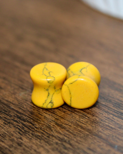 yellow howlite gauge plug
