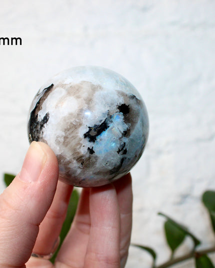 Moonstone Black and White Iridescent Flashy Stone Sphere You Pick Your Sphere!