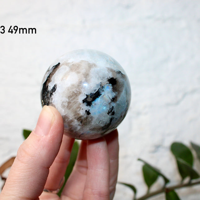Moonstone Black and White Iridescent Flashy Stone Sphere You Pick Your Sphere!