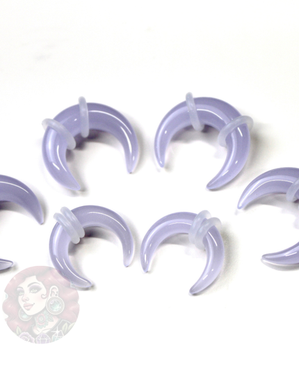 Purple Opalite Pinchers – Ears or Septum - Iridescent Glass Gauge 2mm–7mm