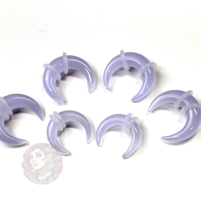 Purple Opalite Pinchers – Ears or Septum - Iridescent Glass Gauge 4mm–7mm