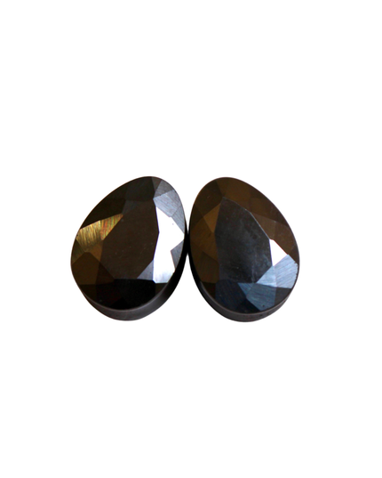 Faceted Hematite Teardrop Plugs 6mm-16mm