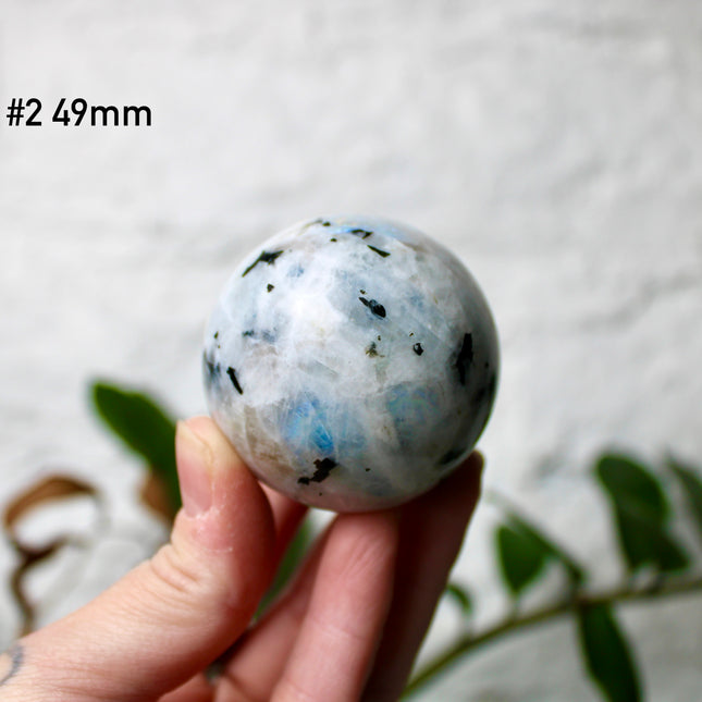 Moonstone Black and White Iridescent Flashy Stone Sphere You Pick Your Sphere!