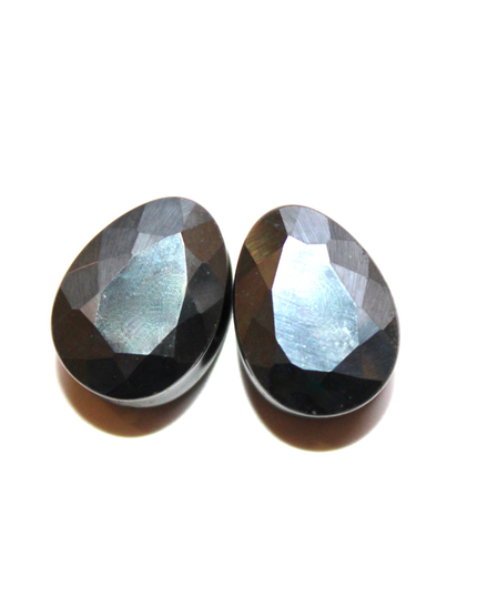 Faceted Hematite Teardrop Plugs 6mm-16mm