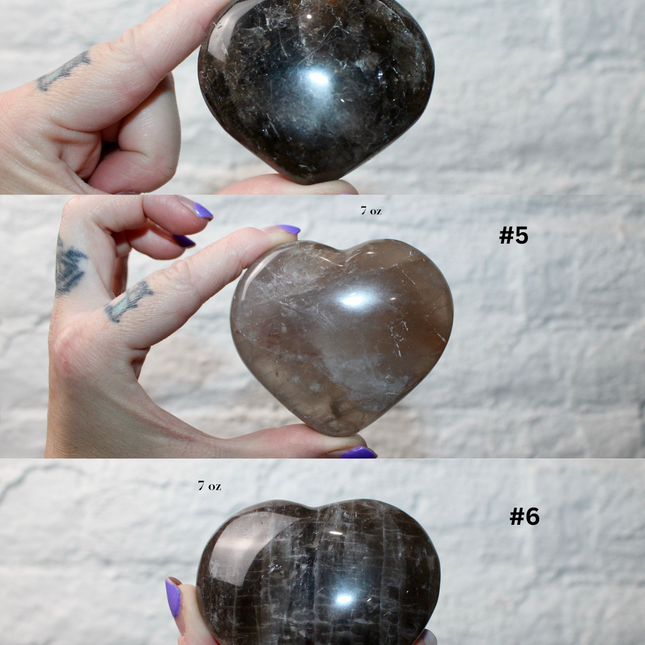 Large Smoky Quartz Heart – Polished Brown Crystal Stone, Decorative Display Piece or Gift, You Pick Your Exact Piece