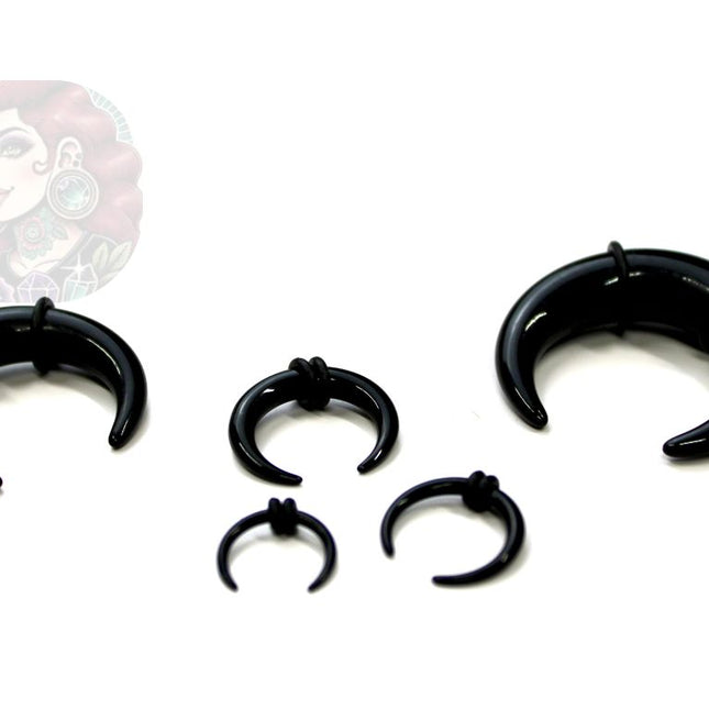 Acrylic Black Septum Pinchers – Lightweight Black Acrylic Pinchers in 1.6mm–10mm Sizes, Sold Individually
