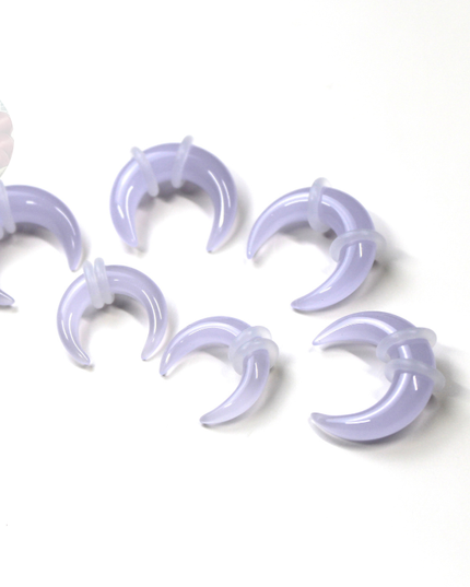 Purple Opalite Pinchers – Ears or Septum - Iridescent Glass Gauge 2mm–7mm