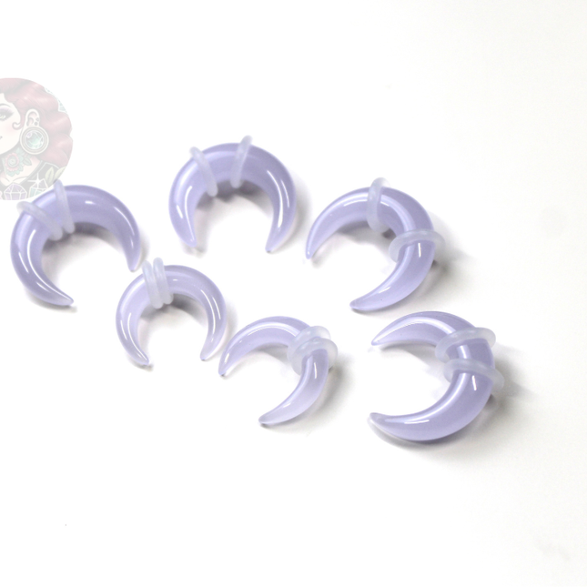 Purple Opalite Pinchers – Ears or Septum - Iridescent Glass Gauge 4mm–7mm