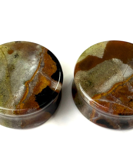 Polychrome Desert Jasper Double Flare Jewelry for Stretched Ears