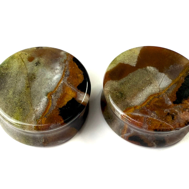 Polychrome Desert Jasper Double Flare Jewelry for Stretched Ears