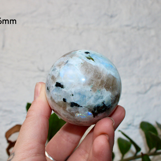 Moonstone Black and White Iridescent Flashy Stone Sphere You Pick Your Sphere!