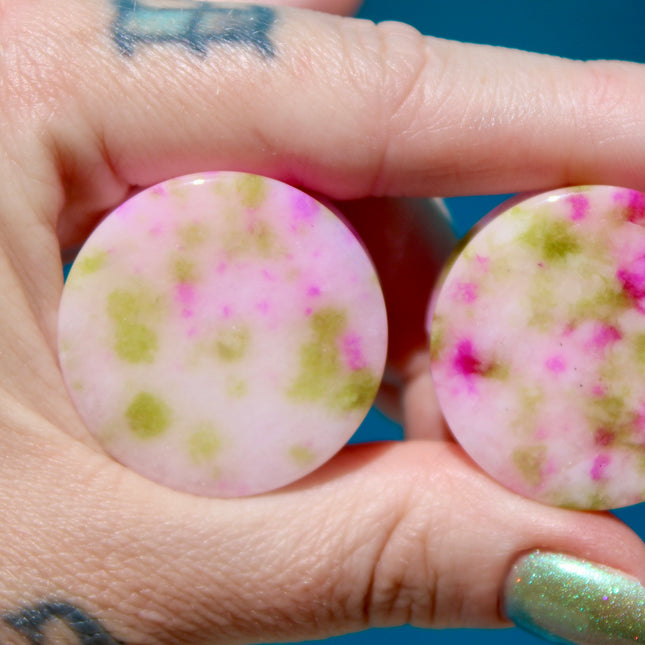 Watermelon Quartz Double Flare Plugs