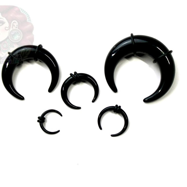 Acrylic Black Septum Pinchers – Lightweight Black Acrylic Pinchers in 1.6mm–10mm Sizes, Sold Individually