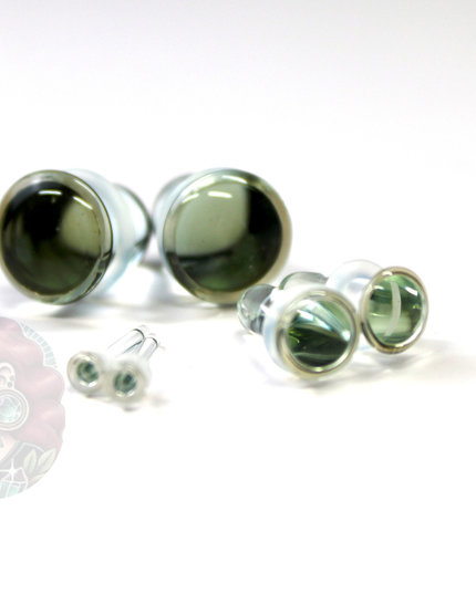 Single Flare Smoky Glass Plugs for Dead Stretching – Sizes 1.6mm (14g) to 10mm (00g), Glass Ear Plugs Sold Individually or as a Stretching Kit