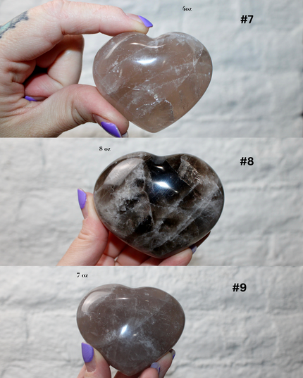 Large Smoky Quartz Heart – Polished Brown Crystal Stone, Decorative Display Piece or Gift, You Pick Your Exact Piece