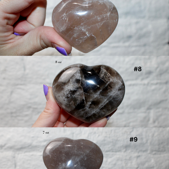 Large Smoky Quartz Heart – Polished Brown Crystal Stone, Decorative Display Piece or Gift, You Pick Your Exact Piece