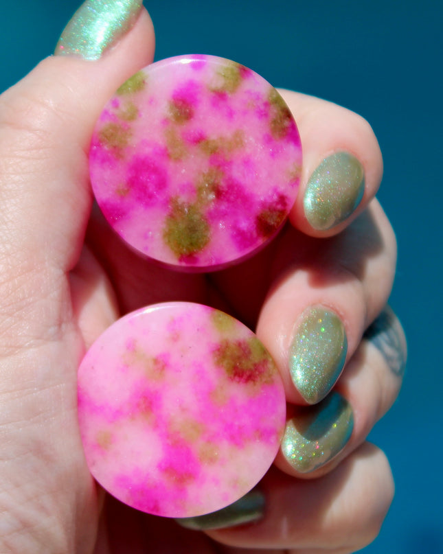 Watermelon Quartz Double Flare Plugs