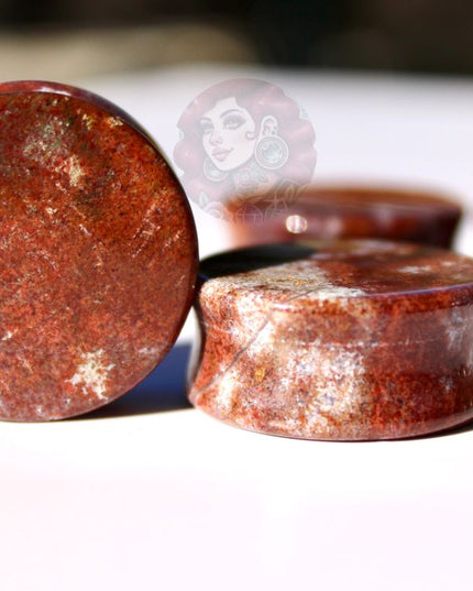 Orbicular Jasper Double Flare Plugs – Natural Stone Ear Gauges Pair