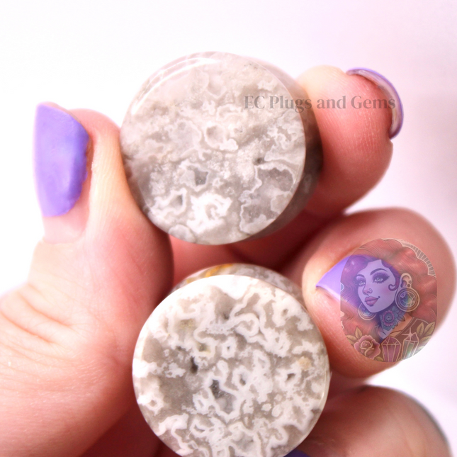 Crazy Lace Stone Plugs Double Flare Natural Spot Agate 3mm-22mm