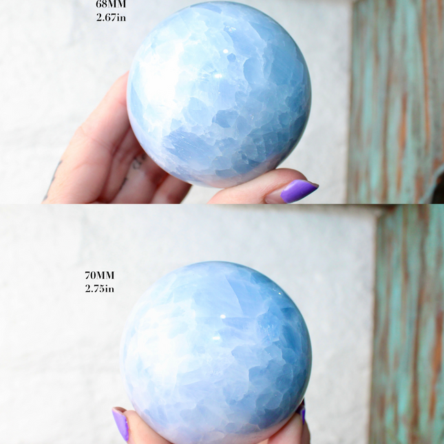 Blue Calcite Sphere – You Pick Your Exact Piece -Natural Polished Stone Sphere, Decorative Crystal Sphere for Display, Home or Office Décor