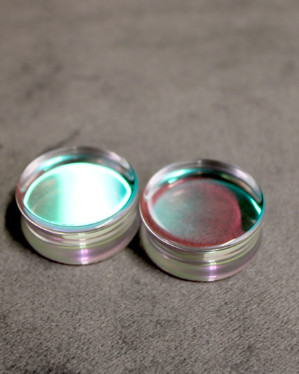 Iridescent Glass Double Flare Plugs 6mm-25mm