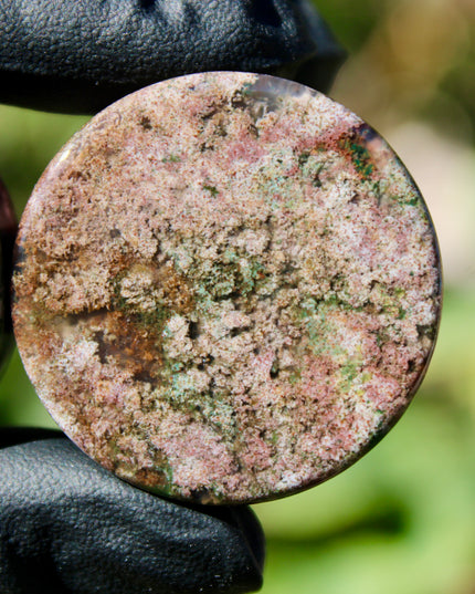 Pink Moss Agate Double Flare - One of a Kind Custom 1 & 1/4in 32mm Pair