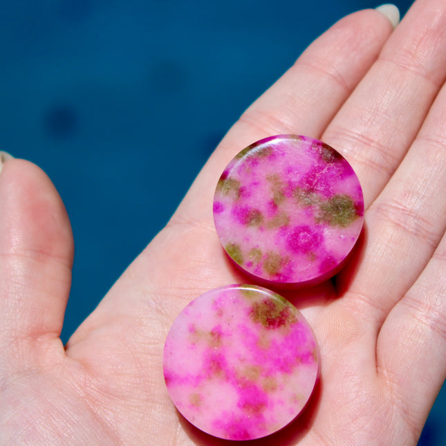 Watermelon Quartz Double Flare Plugs - EC Plugs